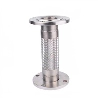 Tuyau flexible métallique tressé en acier inoxydable 304 à brides DN15-DN400 PN16, joint d'expansion anti-vibration pour eau, huile, gaz