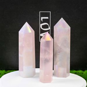 Torre de Cuarzo Rosa Pulido Aura Pink al por Mayor, Cristal Transparente Estilo Feng Shui Vintage para Regalos y Decoración del Hogar - Product Image 4