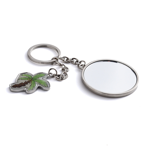 Customized Creative Design Souvenir Gift Hard Enamel Coconut <b>Tree</b> Metal Keychain With Pendant - Product Image 2