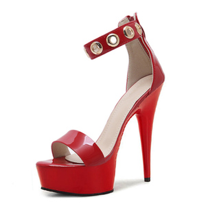 15cm フェティッシュシューズ ポールダンサーシューズ クラブダンサー ストリッパー ナイトクラブ ゴシック フルギフトコスチューム プラットフォーム フェティッシュ クロスドレッシングシューズ - Product Image 1