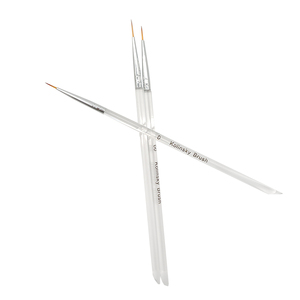 Ensemble de pinceaux à ongles en plastique transparent avec manche, logo personnalisé, pinceaux fins pour la peinture au gel, pour salon de manucure - Product Image 2