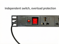 Vente Flash - PDU en plastique 1U - Prise universelle 6 voies, prise standard UK/EU/US avec câble de 1,5 m en stock.