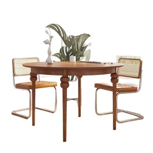 Vintage Solid Wood <b>Round</b> <b>Dining</b> <b>Table</b> Cherry <b>Walnut</b> Stable Design For <b>Dining</b> Room - Product Image 5