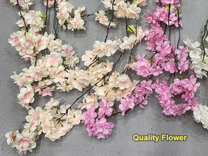 Fleurs artificielles de cerisier blanches et roses à faible MOQ, en promotion, pour décoration de mariage, plafond et toile de fond - Product Image 3