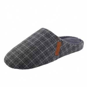 Zapatillas de Invierno y Primavera Ligeras, Casuales, Unisex, para Parejas, con Forro de Tela a Cuadros y Forro Polar Coral, Suela Suave y Silenciosa, Cálidas para el Hogar e Interiores - Product Image 1