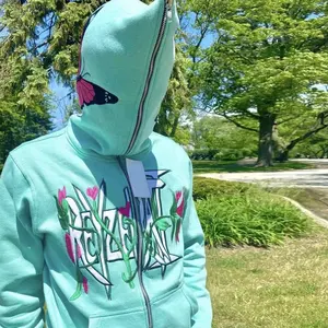 Benutzer definierte Kleidung Fabrik Herren bestickt Voll gesicht Reiß verschluss Hoodies benutzer definierte Logo Y2K Reiß verschluss Hoodies Herren