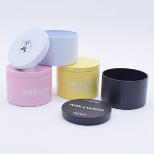 بيع بالجملة من المصنع علب قصدير مخصصة 2 أونصة 4 أونصة 8 أونصة 1ooz 16 أونصة للشموع مع أغطية حاويات علب قصدير سوداء غير لامعة - Product Image 2