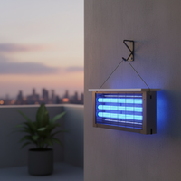 Lampe Solaire Anti-Moustiques LED avec 3 Tubes UV, Étanche, 300m, Portable, Piège à Insectes d'Extérieur, Batterie Intégrée, Écologique, Non Toxique