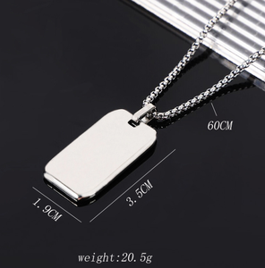 कस्टम फैशन पेंडेंट नेकलेस नेकलेस नेकलेस लिंक चेन ट्रेंडी उत्कीर्ण परिवार कुत्ते आईडी नाम लोगो - Product Image 2