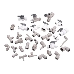 Fittings Lynzo Free Sample DMFIT 1/4 3/8 1/2 5/8 5/16 Tee Quick Connect Tee Joint Tee Pipe Fittings RO Fittings