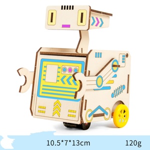 Kit scientifique OKYN-Y2380 DIY Robot électrique en bois pour éviter les obstacles, jouet STEM pour enfants, apprentissage à domicile et à l'école - Product Image 6