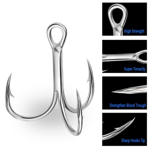 Hameçons triples en acier à haute teneur en carbone super résistants pour la pêche en eau salée, hameçons barbelés - Product Image 5