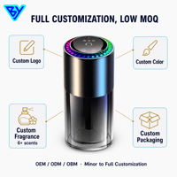 Diffuseur d'arômes portable personnalisé en verre, sans eau, USB, écologique, 160 ml, pour voiture, maison, hôtel, lumière RGB, rechargeable, garantie 1 an