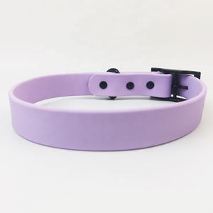 बड़ा 25MM वाटरप्रूफ पर्पल पीवीसी डॉग कॉलर और मैचिंग लीश सेट सॉलिड वेस्टर्न स्टाइल वैयक्तिकृत प्लास्टिक पालतू प्रशिक्षण गियर - Product Image 3