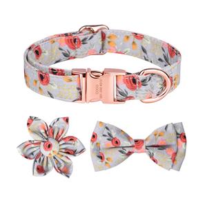 <span class=keywords><strong>Collar</strong></span> de perro de algodón puro ajustable y conjunto de correa con pajarita cómodo <span class=keywords><strong>collar</strong></span> de cachorro para perros pequeños y medianos - Product Image 4