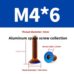 Tornillo de dirección hexagonal avellanado para motocicleta, grado 8.8 M4-M8, acabado electrochapado azul para modificación de motocicletas eléctricas - Product Image 3
