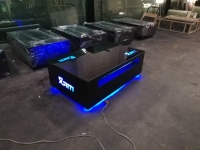 Table de bar rétro colorée avec lampes led, en verre, couleur noire, dorée, moderne, pour bar, disco