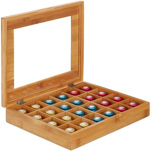 Wooden Tea <b>Box</b> Large Capacity With Lid For Tea Bag Storage Coffee Pod Organizer <b>Gift</b> Packaging <b>Box</b> <b>Empty</b> Container - Product Image 5