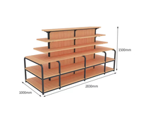 Table d'exposition miniso en acier et bois personnalisée de haut niveau pour papeterie
