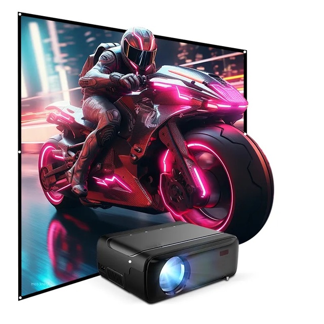 OEM New Upgraded Auto Focus/4Point Keystone Android 9 TV Smart 4K Supported Outdoor Projector Dual-band WiFi HIFI 1600ANSI