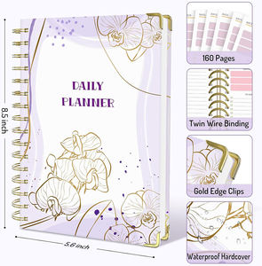 Agenda quotidien A5 non daté 2026 avec couverture rigide en PP, organiseur, suivi des <span class=keywords><strong>repas</strong></span>, des habitudes et des routines, suivi des objectifs, liste de tâches - Product Image 3