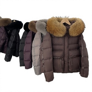 Veste d'hiver pour femme, parka à capuche en fourrure, 90% duvet de canard, imperméable, ceinturée, longueur normale, manteau chaud - Product Image 3