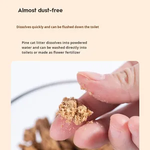 Pine Wood <b>Cat</b> <b>Litter</b> | Natural Plant-Based Pellets Low Dust Flushable Heating Bio Pellets Deodorizing Absorbent | OEM Bulk 10kg - Product Image 2