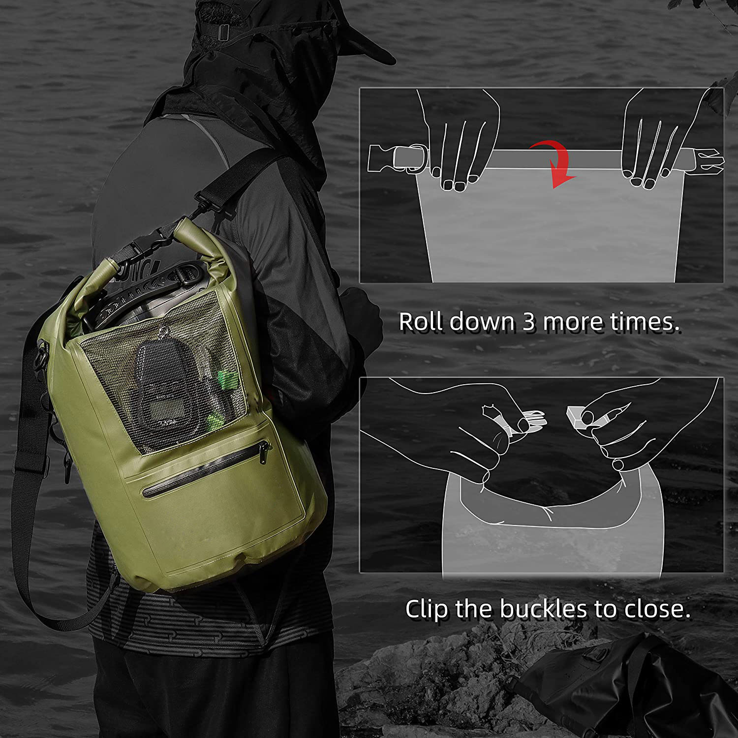 Waterproof Dry Bag Dry Compression Sack 10L Dry Backpack Kayaking Camping Fishing Surfing Rafting Dry Ice Bag