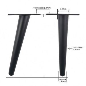 Patas Metálicas Cónicas Negras para Muebles - Versátiles para Mesa de Comedor, Sofá, Armario, Barra de Café, Silla, Mueble de Exterior, Cocina, Hoteles - Product Image 4