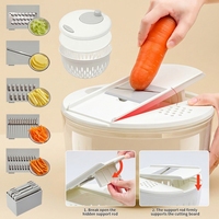 Machine à laver les légumes manuelle, déshydrateur de légumes, essoreuse centrifuge, mandoline, passoire de cuisine, panier égouttoir