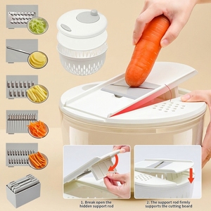 Máquina manual para lavar verduras, deshidratador <span class=keywords><strong>de</strong></span> verduras, secador centrífugo, cortador mandolina, colador <span class=keywords><strong>de</strong></span> cocina, cesta coladora - Product Image 4