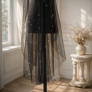 Voile de fête YouLaPan M127, longueur courte jusqu'aux doigts, strass de haute qualité, look élégant <span class=keywords><strong>avec</strong></span> peigne à <span class=keywords><strong>cheveux</strong></span> en métal pour mariées et femmes - Product Image 2