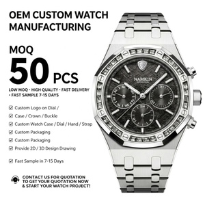 Reloj mecánico para hombre con esfera de meteorito natural de lujo, logotipo personalizado OEM con MOQ bajo, manecillas luminosas de acero inoxidable de 42 mm. - Product Image 1