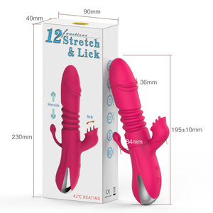 Vibrateur Lapin pour Femme, Godemiché Télescopique 3-en-1, Rechargeable USB, Étanche, Puissant, Stimulateur Clitoridien Rotatif et Vibrant pour Point G - Product Image 6