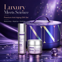 Collection de soins rajeunissants NMN Resveratrol de Natural Beauty Factory, coffret complet anti-rides, sérum, crème, boîte cadeau