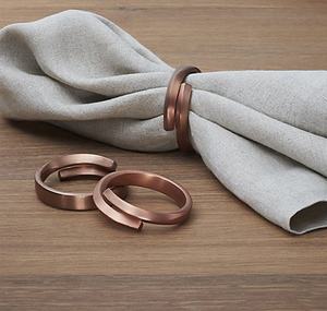 Anillo de cobre antiguo para servilletas, forma de barco, hecho a mano - Product Image 3