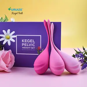 Furuize Ben Wa bola bobot Kit silikon latihan dasar panggul Vibrator bola Kegel untuk wanita