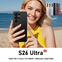 Téléphone portable S26 Ultra avec stylet numérique, 5G, écran AMOLED 7,3 pouces, batterie 8000 mAh, 16 Go/1 To, cadre métallique, détection de visage sans lumière, vente en gros OEM CE