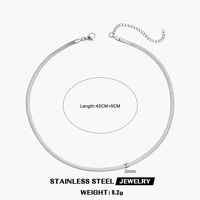 Diseño caliente Envío rápido 18K Chapado en oro Cadena de espiga básica Acero inoxidable Cadena de serpiente plana Collar de mujer Joyería