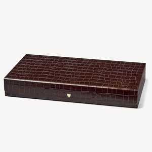Evergreen Patent <span class=keywords><strong>Croc</strong></span> Backgammon Set Fermeture magnétique 17 pouces Boîte-cadeau d'échecs de jeu de luxe - Product Image 4