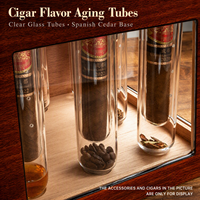 Humidor carré classique en cèdre espagnol avec hygromètre numérique, boîte de stockage pour l'âge du cigare, fenêtre transparente, 8 tubes aromatiques