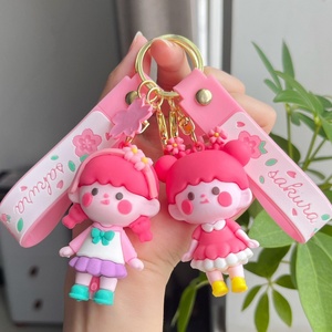 Porte-clés pendentif léger en PVC motif Sakura Girl, design mignon, pour téléphone ou sac, figurine à suspendre - Product Image 2