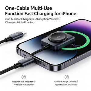 Cable de Carga Rápida 2 en 1 Tipo C PD de 100 W, Cargador Inalámbrico Magnético para Relojes IOS Serie Ultra <span class=keywords><strong>SE</strong></span>, Trenzado de Nailon - Product Image 5