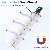 Pilulier avec alarme Bluetooth quotidien une fois par jour Distributeur de pilules 7 jours avec APP Rappel portable pour suppléments et vitamines