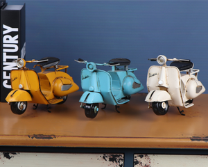 Modelo <span class=keywords><strong>de</strong></span> Scooter Retro Manual Vespa, Motocicleta <span class=keywords><strong>de</strong></span> Pedales Pequeña con Diseño <span class=keywords><strong>de</strong></span> Oveja, Decoración Hecha a Mano, Metal Vintage - Product Image 2