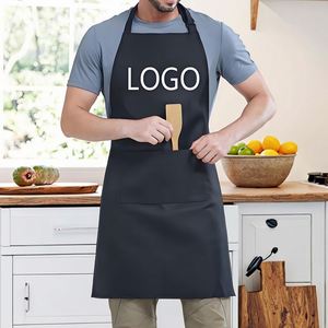 Tablier de cuisine unisexe avec poches amusantes, personnalisable avec logo, idéal pour la peinture DIY, impression par sublimation, vierge, adapté aux fêtes et à la cuisine - Product Image 1