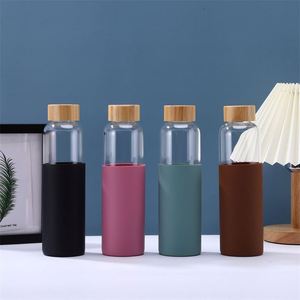Bouteille en verre borosilicate personnalisée avec logo, 500 ml, avec manchon en silicone, unisexe, pour les sports de plein air, la randonnée et la consommation d'eau - Product Image 6