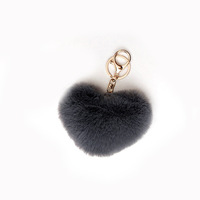 Wowei Vente chaude Porte-clés Cœur Cheer en peluche moelleuse avec pompon et boule pompon