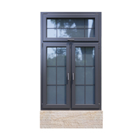 Ventana Francesa de Aluminio con Vidrio Templado, Elegante, con Arco Decorativo, Antirrobo, con Cerradura Multipunto