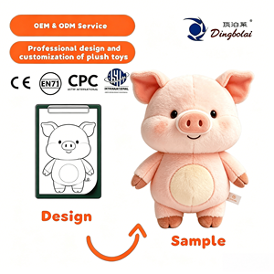 Mascotte personnalisée en forme <span class=keywords><strong>de</strong></span> cochon rose en peluche, réalisée avec des techniques <span class=keywords><strong>de</strong></span> broderie, services POEM/ODM, jouet en peluche <span class=keywords><strong>de</strong></span> cochon super doux, peluche personnalisée - Product Image 1